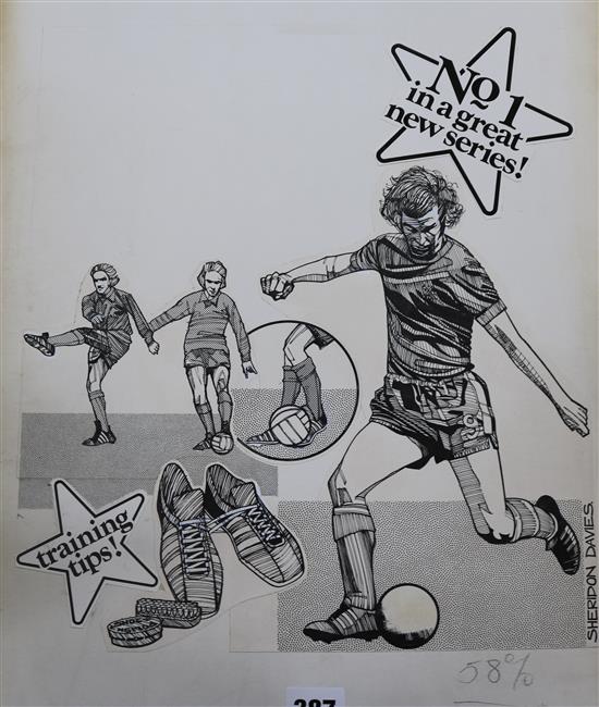 Original artwork for boys comic: Target Artist: Sheridon Davies (1970s)
